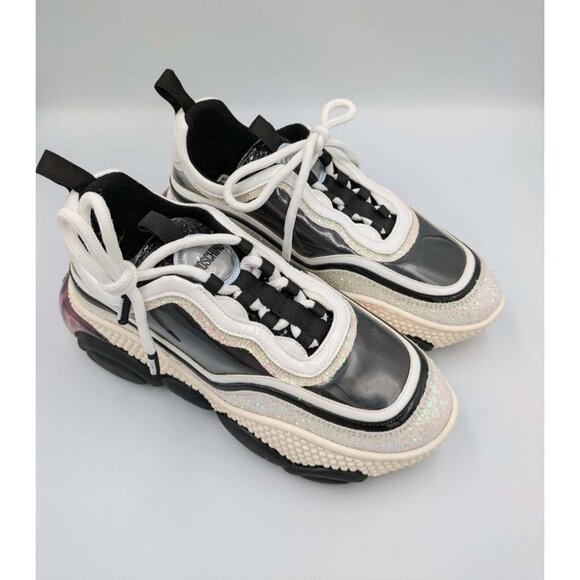 TEDDY SHOES SNEAKERS WITH STRAP - BLACK - PureAtlanta.com Moschino Bubble Teddy Sneakers Black & White EU37